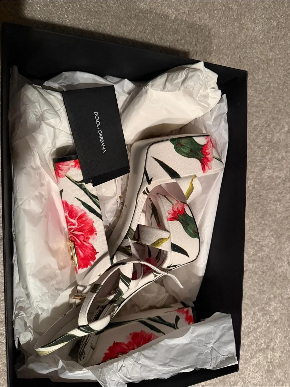 Dolce & Gabbana White Floral Platform Ankle-Strap Sandal - Picture 12 of 16